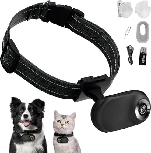 Lightweight HD Cat Camera Collar - GPS Tracker Collar for Small Cats & Dogs, Waterproof Pet Supplies with Night Vision, Perfect for Outdoor Adventures & Indoor Monitoring