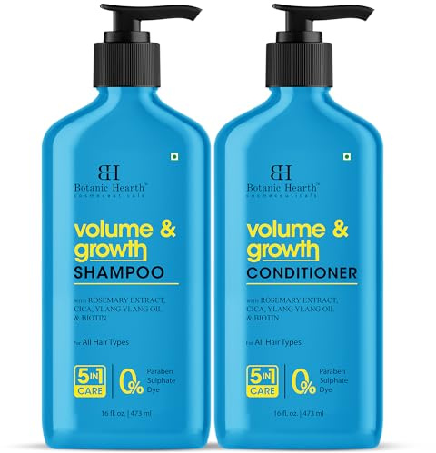 Botanic Hearth Volume & Growth Shampoo & Conditioner Set 473 ml Each | Sulfate & Paraben Free | Formula Helps Strengthen Hair for Thicker, Fuller-Looking Results Suitable for Men & Women