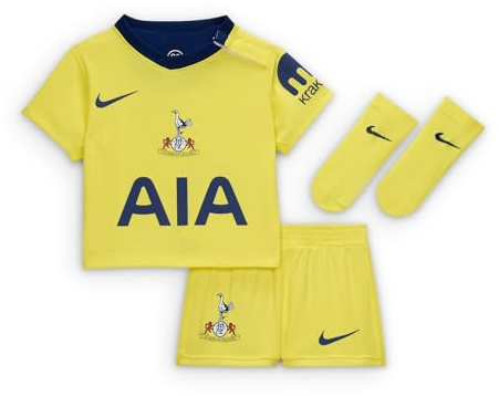 NIKE Tottenham Hotspur 2025/26 Stadium Third Total 90 Dreiteiliges Replika-Fußballtrikot-Set Für Babys Und Kleinkinder, Dynamic Yellow/Blue Void/Blue Void, HM3262-741, 12-18