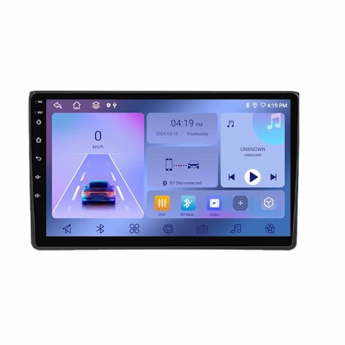 Navegador GPS Radio de Coche 2 DIN para Audi A4 B6 S4 RS4 B7 Seat Exeo 2002-2009 HD Pantalla Táctil+Llamadas Manos Libres Bluetooth+WiFi, Mandos Volantes, 4 Nuclear 1G+16G