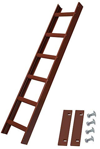 Alu Dachleiter Set Rotbraun, 5,04 m mit Dachhaken (gerade auf Holzbohlen) inkl. Auflageschutz und Aushebesicherung, Made in Germany, Dachdeckerleiter | DEKRA geprüft