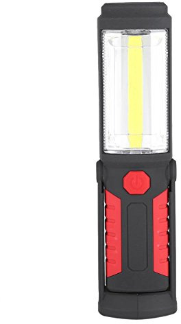 Fdit 3W LED Arbeitslicht Arbeitslampe wiederaufladbare COB Taschenlampe Camping Notfall Arbeitslicht mit Magnetständer 180° Drehung Taschenlampe Licht USB Gebühr (Rot)