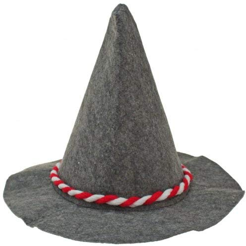 Schnooridoo 6 x Seppelhut Bayern mit Kordel in Rot/Weiß Oktoberfest Köstüm