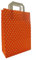 Papiertragetaschen mit Flachhenkel Punkte ORANGE (22 + 10 x 31 cm, 200 Stück)
