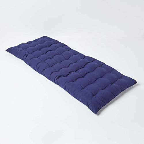 Homescapes Bankauflage 2-Sitzer dunkelblau – Sitzkissen Bank Outdoor/Indoor, Oeko-TEX-Zertifiziert, Sitzauflage waschbar für Gartenbank & Sitzbank, 108x42 cm