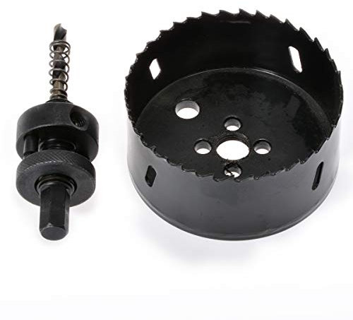 Kit de scie trépan de diamètre KATUR de 92mm, forets à métaux 2 trous HSS, taillés, lisses et rapides en bois, plastique, gypse, métal mince, tonneau non fourni (noir)