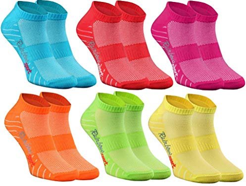 Rainbow Socks - Hombre Mujer Calcetines Deporte - 6 Pares - Multicolor - Talla 36-38
