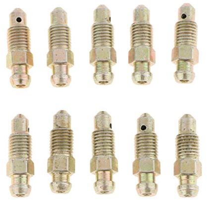 Tenlacum M8x1mm Motorcycle Car Brake Bleeder Nipple Caliper Bleed Screws (10 Pieces)