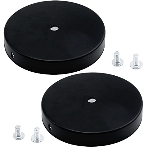 Antrader 2 Kits Black Ceiling Canopy Pendant Light Lamp Holder with Screws Modern Decorative, Industrial Rewind (Dia:120mm/ 4.72-inch)