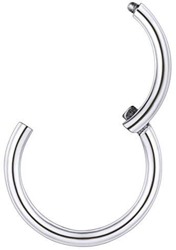 PROSTEEL 20 Gauge/0,8mm Universal Piercing Ring für Nase Septum Conch Helix Ohr 316L Chirurgenstahl Lippenring Nasenring Segmentring Coole Körper Schmuck Accessoire, 6mm silberfarben