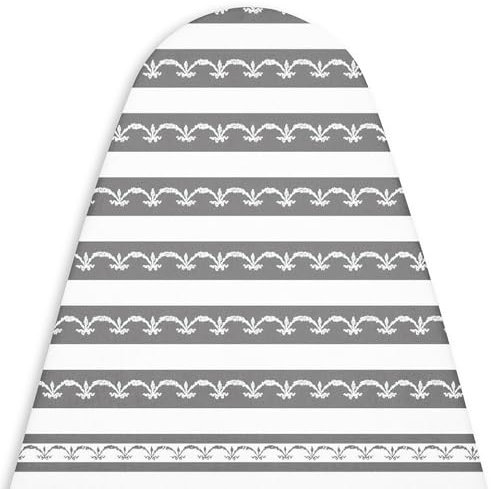 Encasa XO Housse Table À Repasser avec Rembourrage en Feutre De 3 mm, Serrage par Cordon (Convient Aux Planches Standard De Large De 125x39 cm), Imprimé - Bruant Gris