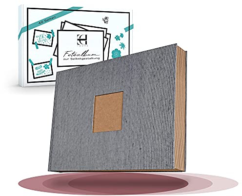 Fotoalbum zum Selbstgestalten 40 Blatt DIN A4 (80 Seiten) – Als Weihnachtsgeschenk- DIY Fotobuch Scrapbook Set 30x21cm – Fotoalbum zum Einkleben inkl. Washitape, Goldstift & Fotoecken