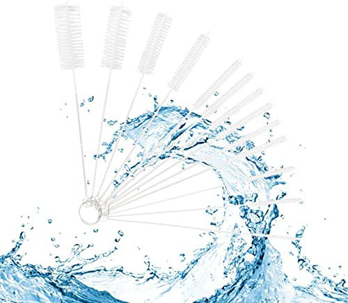 BONBELONG Reinigungsbürsten, 13 Stück Flasche Reinigungsbürsten Milchschlauchbürste Nylon Schlauchbürste Set für Reagenzgläser Reinigen Teekanne Düse Trinken Strohhalme (Weiß)