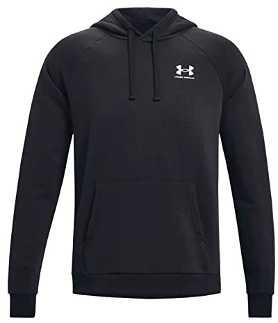 Under Armour UA Rival Pull à capuche en polaire et coton pour homme 1366723, Noir/blanc - 001, Medium