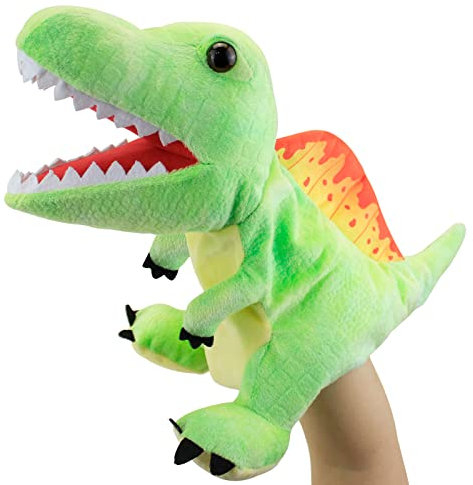 JUSTQUNSEEN Dinosaurier Handpuppen Dinosaurier Spielzeug, Dinosaurier Puppen für Kinder, Dinosaurier Kuscheltiere, Fingerpuppen, Geschenke, Dinosaurier Spielzeug ab 3 4 5 6