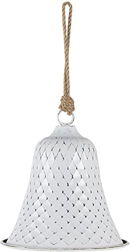 Clayre & Eef 6Y4607 Türglocke Gusseisen Klingel Weiß Ø 15x16 cm