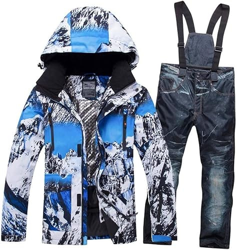 Ensemble veste et pantalon de ski pour homme - Combinaison de neige imperméable pour l'hiver - Veste de snowboard coupe-vent - Combinaison de ski changjia, XL