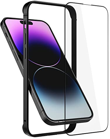 Bumper Hülle Kompatibel mit iPhone 14 Pro 6.1 inch, Dünne Schutzhülle Metall Bumper Case mit Weichem TPU [Keine Signalstörung] [Unterstützung Wirless Charging] mit iPhone 14 Pro, Schwarz