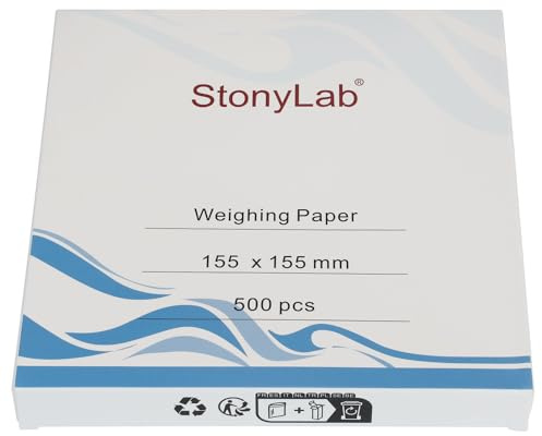 stonylab Weighing Paper, 150 x 150 mm Nitrogen-free Sample Weighing Papers Scale Paper Analytical Balance Weigh Paper for Laboratory Research, Pack of 500
