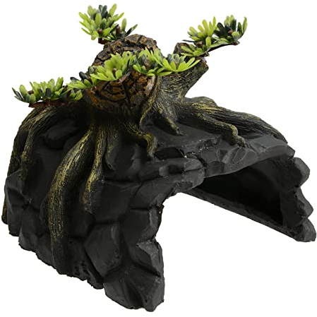 Saim Reptilien-Versteck, groß, für Reptilien, Fels, Höhle, Aquarium, Schildkröte, Unterschlupf für Gecko, Spinnen, Frösche, Eidechsen, Schildkrötenfische