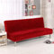 Surwin Sofabezug ohne Armlehnen 2/3 Sitzer, Samt Einfarbig Stretch Armlose Clic Clac Sofabettüberzug Bunt Sofahusse Schonbezug Protector für Klappcouch Schlafsofa (L:190-210cm,Rot)