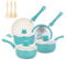 M MELENTA Pots and Pans Set Non Stick, 11 Piece Induction Hob Pan Set, Ceramic Cookware Set Nonstick Cooking Sets with Frying Pans, Saucepan Set, PFOA Free, Turquoise