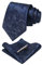 JEMYGINS Navy blau 2 krawatte Paisley Seide Herren Krawatten und Einstecktuch mit krawattenklammer Sets