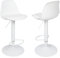RELOVE Lot de 2 Tabourets de Bar avec Dossier et Repose-Pieds，Réglable en Hauteur et Rotative à 360°,Chaises de Bar Cuisine en Plastique，Robuste et Ultra Silencieux-2pc-B Blanc Pur