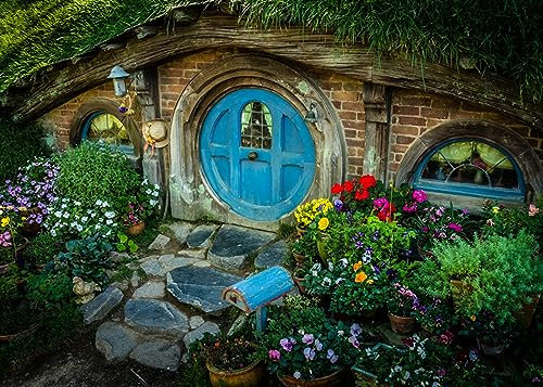 Puzzle 1000 Teile New Zealand Parks Kleine Hütte Stiefmütterchen Blühen 75 * 50Cm