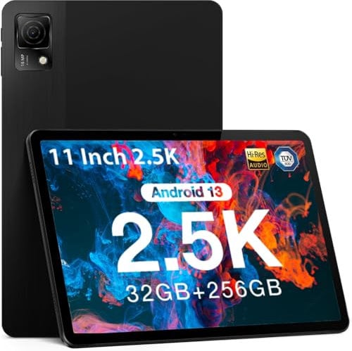 DOOGEE T30 Ultra Tablet 2.5K 11 Inch, Helio G99 Octa-Core 2.2GHz Android Tablets, 8580mAh/18W, 32(12+20) GB RAM 256GB ROM (TF 2TB) Tablet, 16+8MP & TÜV & 2.4G/5G WiFi, Widevine L1, Black