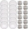 Trimming Shop 13 Inch Round Clear Glass Charger Plates with Silver Beads & Hammered Design Napkin Rings – Perfect for Wedding, Dinner Party & Table Décor.