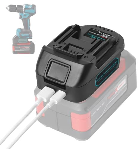 QUPERR EIN18MT Adattatore batteria USB per batteria Einhell 18V, compatibile con gli elettroutensili a batteria Makita 18V, convertitore di batteria con porta di ricarica USB/Tipo-C (solo adattatore)