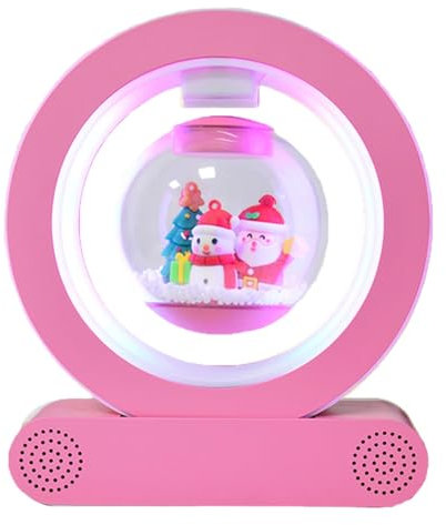 BEBEVOGUE Personalized Magnetic Levitation Floating Santa Claus with LED Light Anti Gravity Bluetooth Speaker Santa Claus Ball Office Home Desk Gadget Decor Cool Birthday Gift for Men Kids Boss Boys