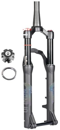 20 24 Zoll Mountainbike Fahrradgabel 1-1/8'' Konischer Rohr MTB Fahrrad Gabel Federgabel Steckachse 100 * 15mm Federweg 140mm XC AM Manuelle Sperre (Color : Black, Size : 24inch)