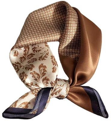 Aufeel Damen Af001 Modern | Kleiner quadratischer Seidenschal, Kopftuch und Bandana für Haar oder Handtasche in Geschenkbox