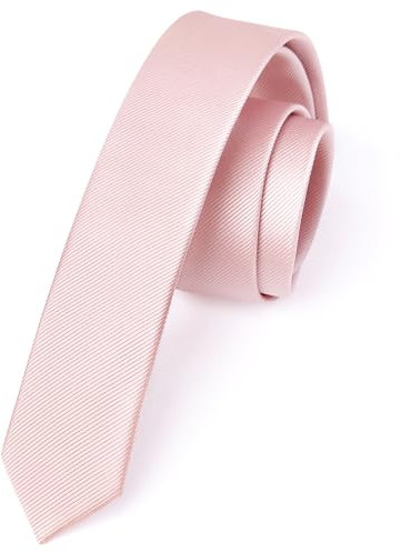 Enlision Cravate Rose Clair Homme Cravate Fine 4CM Slim Cravates en Soie de Couleur Unie Mariage Fête Travail avec Boîte
