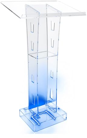 Acryl Rednerpult, Acryl Regal, 110Cm Acryl Wandanzeige Regal Acryl Stehpulte Mit Lichtern 110Cm ,Transparente Lecterns Podien Pulpits Für Kirchen Plattform Klare Präsentation Podien Kirchen Stehpulte