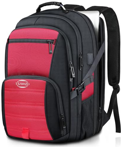 tazbuzo Sac à dos de voyage, sac à dos XL, Rouge, 18.4 inch, Sacs à dos de voyage