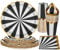 PARTY GO 96PCS Black White Circus Party Supplies Disposable Tableware Set Includes 9 Plate Paper Plates 7 Plate Paper Plates Cups Napkins for Baby Shower Happy Birthday Party Table Supplies