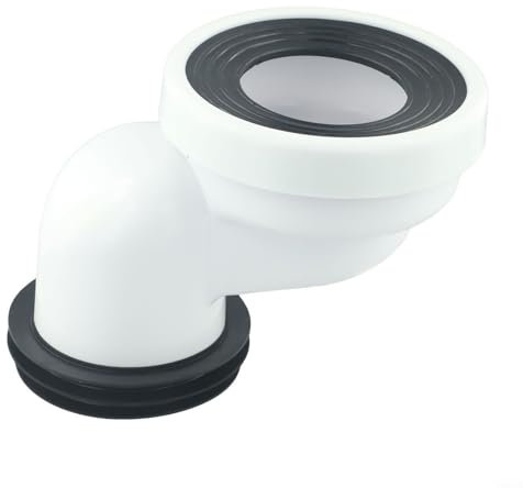 Entgoinggo Toilet Connection Set, PVC Toilet Nozzles WC Connection Nozzle Toilet Pipe Toilet Pan Connector Offset, Available In Straight or Eccentric Design(D)