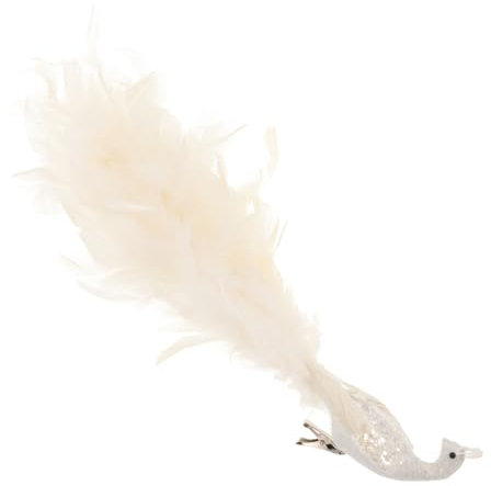 SHOWERORO Weißer Pfau Christbaumschmuck Mit Realistischem Festliches Xmas Baumdekor Dekoration Für Weihnachten Elegante Party Favor Weihnachtsdeko