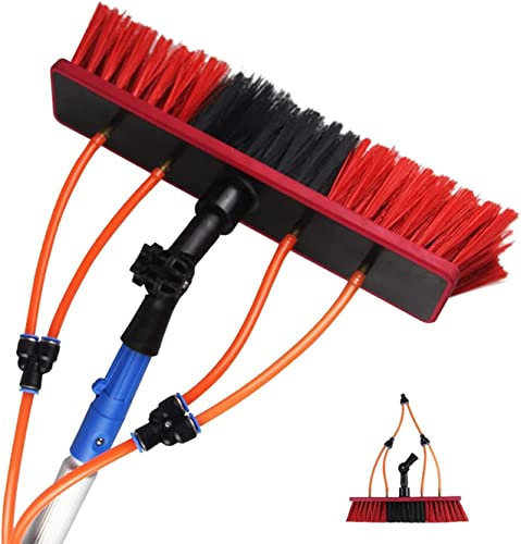DMMFTERL Solar Panel Cleaning Brush And Pole Solar Panel Cleaner 50cm Brush 8m Pole Window Cleaning Equipment Extendable