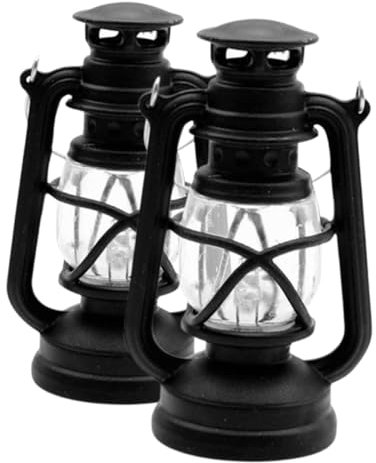 Toyvian 2 Stück Mini Petroleumlampe Retro ÖLlampe Puppenhäuser Mini Ornamente Halloween Dekoration Halloween Laternen Vintage Ornamente FüR DIY Projekte Und Camping Stimmungslicht