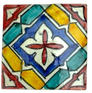 Mattonella Piastrella Marocchina in Ceramica Dipinta a Mano, 10 x 10 cm