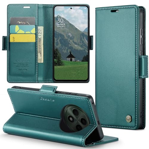 Phernykas Funda para OPPO Reno 12F/OPPO Reno 12FS Libro Case, Cierre Magnético Función Soporte Bloqueo RFID Proteccion Flip Wallet Carcasa Móvil para OPPO Reno 12FS 5G Funda, Verde