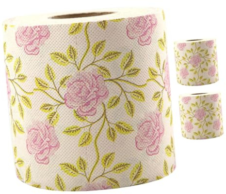 MAGICLULU 3rollen Bambus-toilettenpapier Mit Rosenmuster Dekoratives Hautfreundliches Klopapier Für Badezimmer Nachhaltiges Design Für Stilvolle Raum Tischdekoration