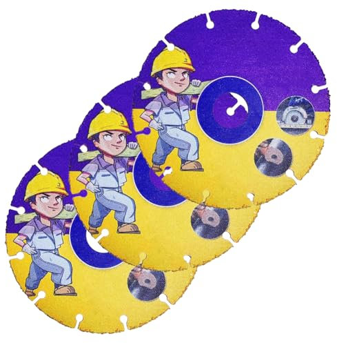 Sägeblatt für Winkelschleifer Kreissägeblatt 3 Stück, 115mm Trennscheibe Hartmetall Flexscheibe mit 22,23 mm Bohrung für Kunststoff, Holz, Sperrholz, Gummi, für Holzbearbeitung