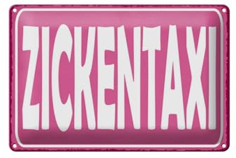 Blechschild 18 x 12 cm Zicken Taxi - DekoNo7