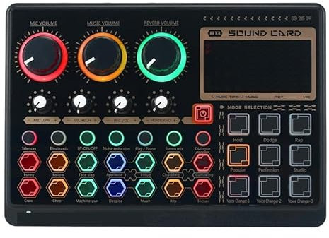 OUTFYT Carte Son Externe en Direct, Carte de mixage multifonctionnelle for l'enregistrement de Musique en Streaming en Direct,Une ExpéRience Sonore Plus IntéRessante