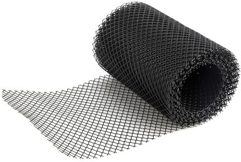 VILLFUL Rotolo Rete Protezione per Grondaia 600X15 CM in Plastica ABS Resistente Filtro Anti Foglie e Detriti per Giardino Balcone Tetto Copertura Griglia Antipolvere